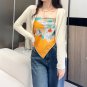 Light Flower Clothes Hermes~90cm Square TowelHand rolled twill silk square scarf (