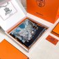 Light Flower Clothes Hermes~90cm Square TowelHand rolled twill silk square scarf (_3818