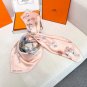 Light Flower Clothes Hermes~90cm Square TowelHand rolled twill silk square scarf (_3819
