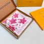 LV x TM MONOGRAM CHERRY BLOSSOM .18mm premium silk double-sided same color scarfTh