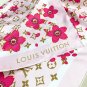 LV x TM MONOGRAM CHERRY BLOSSOM .18mm premium silk double-sided same color scarfTh