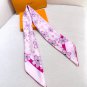 LV x TM MONOGRAM CHERRY BLOSSOM 18mm premium silk double-sided same color scarfThi