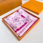 LV x TM MONOGRAM CHERRY BLOSSOM 18mm premium silk double-sided same color scarfThi