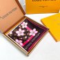 LV x TM MONOGRAM CHERRY BLOSSOM 18mm premium silk double-sided same color scarfThi_22