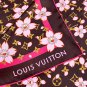LV x TM MONOGRAM CHERRY BLOSSOM 18mm premium silk double-sided same color scarfThi_22