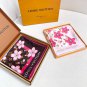 LV x TM MONOGRAM CHERRY BLOSSOM 18mm premium silk double-sided same color scarfThi_22