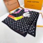 LV x TM SUPERFLAT 90 Square Towel18mm premium silk double-sided same color scarfTh