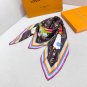 LV x TM SUPERFLAT 90 Square Towel18mm top-level silk double-sided same color scarf_3828