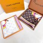 LV x TM SUPERFLAT 90 Square Towel18mm top-level silk double-sided same color scarf_3828
