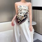 texture of the 135 L V scarf is very soft, and you can tie it up and style it as you l_7791