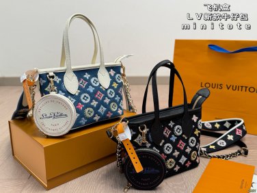 &iuml;&iquest;&yen; 250 airplane boxLV new denim bagMini tote vegetable basketCompact and exquisite c