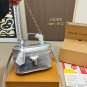 130 folding box airplane boxSize 19 &Atilde;� 12LV Louis Vuitton Silver Embossed Vanity Makeu