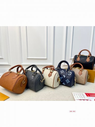 130 LV Speedy 20 embossed pillow bag crossbody bag, six options to choose from. Monogram p
