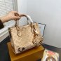 130 with folding boxSize 25  20LV Onthego Tote Bag  New Silver Embossed Bag Fashiona