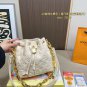 190 fold box microfiber leather 163 variable code chipLV25 Winter New Luxury BagFavori