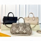 195 fold gift box LV Onthego horizontal tote bag handbag, available in three colors. Full
