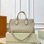 195 fold gift box LV Onthego horizontal tote bag handbag, available in three colors. Full