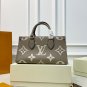 195 fold gift box LV Onthego horizontal tote bag handbag, available in three colors. Full