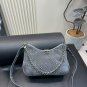 205 with folding boxSize 28.15CMLV denim cow horn bag with classic embossed design and