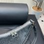 205 with folding boxSize 28.15CMLV denim cow horn bag with classic embossed design and