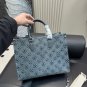 205 with folding boxSize 34.27cmLV Zhonggu wide shoulder strap shopping bagDenim Cow