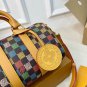 215 fold gift box LV 2025 springsummer new checkerboard pillow bag handbag, made of multi