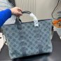 230 (without box)Size 45.34cmLv denim tote bag travel bag, embossed with Monogram patt
