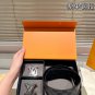 Double ended P200 steel buckleHigh version! Belt [Heha] LV Leather Belt~The hottest vers