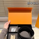 Double ended P200 steel buckleHigh version! Belt [Heha] LV Leather Belt~The hottest vers_2125