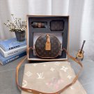 gift box packagingValue Box Round Cake Bag+Lipstick Bag+WalletScarf LV round pancake b