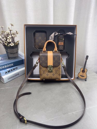Great value box set  Lv small box phone bag Card bag Lipstick bag scarfSize 16  1