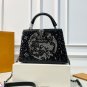 Large size 215, small size 185 with folding gift box LV Capucines Moonlight star embroider