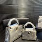 Large size P195, small size P185 with folding box, pure leather LV Capucines noblewoman ba