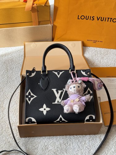 Leather version p145LV Onthego Jungle PackFolding gift box original single quality Lv