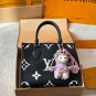 Leather version p145LV Onthego Jungle PackFolding gift box original single quality Lv
