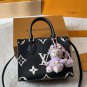Leather version p145LV Onthego Jungle PackFolding gift box original single quality Lv