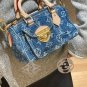LV denim small pillow bag nano washed denim