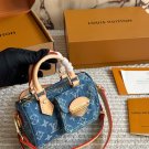 LV original single edition gift box p245Retro denim denim small pillow tannin bag yyds c