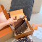 LV Satchel Mini Postman Bag p185LV Satchel mini mailman bag, classic Monogram distressed