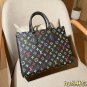 one hundred and fifty-fiveboxlessLV onthego Louis Vuitton Black Tri Color Jungle Bag