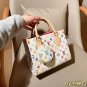 one hundred and thirty-fiveLV onthego Louis Vuitton white tri color jungle bagSize