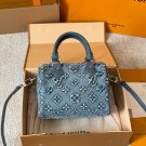 Original cloth p195Louis Vuitton Cowboy Diamond Pillow BagThis LV denim rhinestone pil