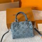 Original cloth p195Louis Vuitton Cowboy Diamond Pillow BagThis LV denim rhinestone pil