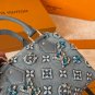 Original cloth p195Louis Vuitton Cowboy Diamond Pillow BagThis LV denim rhinestone pil