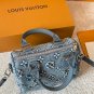 Original cloth p195Louis Vuitton Cowboy Diamond Pillow BagThis LV denim rhinestone pil