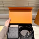 Original order P160Wallet Belt with gift boxHigh version! Belt [Heha] LV Leather Belt
