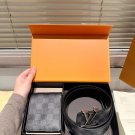 Original order P160Wallet Belt with gift boxHigh version! Belt [Heha] LV Leather Belt_413