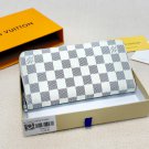 P80 Color White Grid Pink Size 19x10 Model 60017 LV Counter Classic Single Zipper Wallet