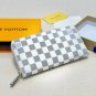 P80 Color White Grid Pink Size 19x10 Model 60017 LV Counter Classic Single Zipper Wallet