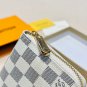 P80 Color White Grid Pink Size 19x10 Model 60017 LV Counter Classic Single Zipper Wallet
